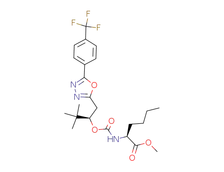 (S)-2-{(R)-2,2-Dimethyl-1-[5-(4-trifluoromethyl-phenyl)-[1,3,4]oxadiazol-2-ylmethyl]-propoxycarbonylamino}-hexanoic acid methyl ester