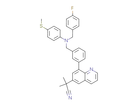 2-[8-(3-{[(4-fluoro-benzyl)-(4-methylsulfanyl-phenyl)-amino]-methyl}-phenyl)-quinolin-6-yl]-2-methyl-propionitrile