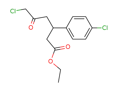 Molecular Structure of 722549-40-8 (Benzenepropanoic acid, 4-chloro-b-(3-chloro-2-oxopropyl)-, ethyl ester)