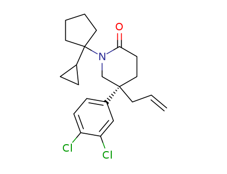 2-Piperidinone, 1-(1-cyclopropylcyclopentyl)-5-(3,4-dichlorophenyl)-5-(2-propenyl)-, (S)-