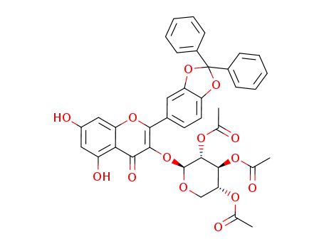 Acetic acid (2S,3R,4S,5R)-4,5-diacetoxy-2-[2-(2,2-diphenyl-benzo[1,3]dioxol-5-yl)-5,7-dihydroxy-4-oxo-4H-chromen-3-yloxy]-tetrahydro-pyran-3-yl ester