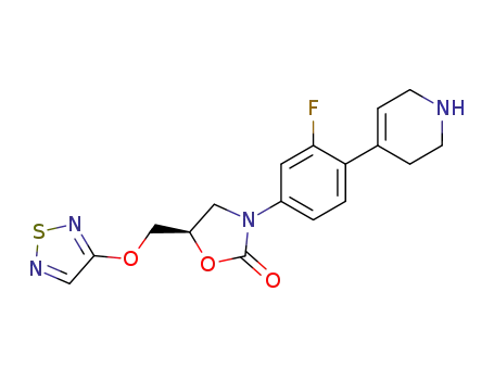 (R)-3-[3-Fluoro-4-(1,2,3,6-tetrahydro-pyridin-4-yl)-phenyl]-5-([1,2,5]thiadiazol-3-yloxymethyl)-oxazolidin-2-one