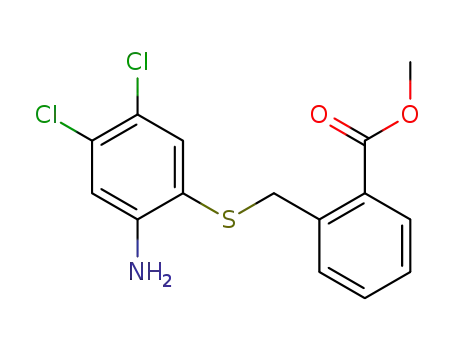 Benzoic acid, 2-[[(2-amino-4,5-dichlorophenyl)thio]methyl]-, methyl
ester