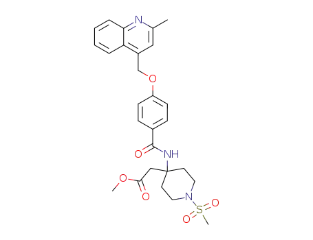 {1-methanesulfonyl-4-[4-(2-methyl-quinolin-4-ylmethoxy)-benzoylamino]-piperidin-4-yl}-acetic acid methyl ester