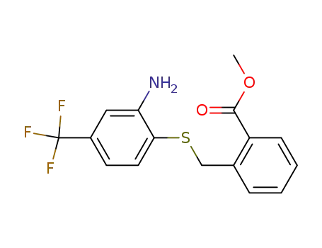 Benzoic acid, 2-[[[2-amino-4-(trifluoromethyl)phenyl]thio]methyl]-, methyl
ester