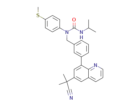 1-{3-[6-(cyano-dimethyl-methyl)-quinolin-8-yl]-benzyl}-3-isopropyl-1-(4-methylsulfanyl-phenyl)-urea