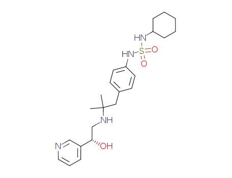 Molecular Structure of 454219-20-6 (N-cyclohexyl-N'-[4-[2-[[(2R)-2-hydroxy-2-(3-pyridinyl)ethyl]amino]-2-methylpropyl]phenyl]-sulfamide)