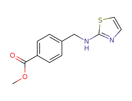Molecular Structure of 62642-69-7 (Benzoic acid, 4-[(2-thiazolylamino)methyl]-, methyl ester)