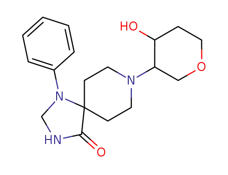 8-(4-hydroxy-tetrahydro-pyran-3-yl)-1-phenyl-1,3,8-triaza-spiro[4.5]decan-4-one