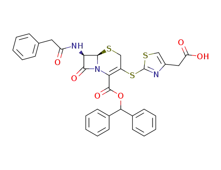 (6R,7R)-3-(4-Carboxymethyl-thiazol-2-ylsulfanyl)-8-oxo-7-phenylacetylamino-5-thia-1-aza-bicyclo[4.2.0]oct-2-ene-2-carboxylic acid benzhydryl ester