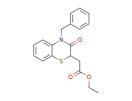Molecular Structure of 143161-04-0 (2H-1,4-Benzothiazine-2-acetic acid,
3,4-dihydro-3-oxo-4-(phenylmethyl)-, ethyl ester)
