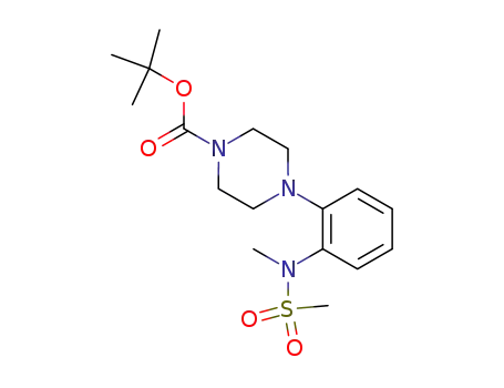 Molecular Structure of 444582-21-2 (1-Piperazinecarboxylic acid, 4-[2-[methyl(methylsulfonyl)amino]phenyl]-,
1,1-dimethylethyl ester)