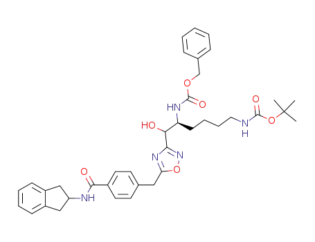 (5-benzyloxycarbonylamino-6-hydroxy-6-{5-[4-(indan-2-ylcarbamoyl)-benzyl]-[1,2,4]oxadiazol-3-yl}-hexyl)-carbamic acid <i>tert</i>-butyl ester