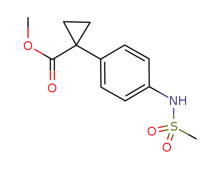 Molecular Structure of 824937-46-4 (Cyclopropanecarboxylic acid, 1-[4-[(methylsulfonyl)amino]phenyl]-,
methyl ester)
