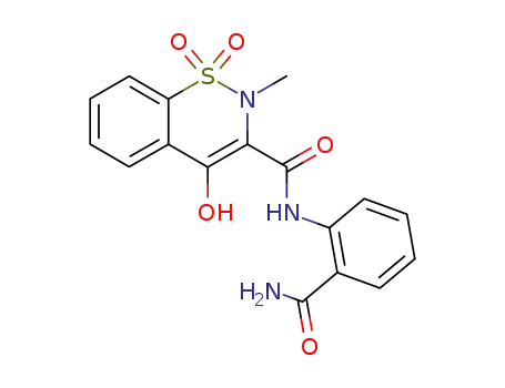 Molecular Structure of 914782-21-1 (N-(2-carbamoylphenyl)-4-hydroxy-2-methyl-2H-1,2-benzothiazine-3-carboxamide-1,1-dioxide)