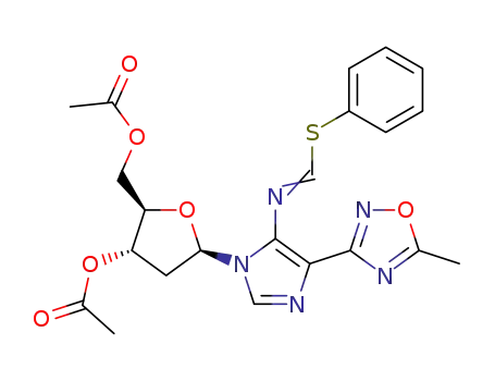 Acetic acid (2R,3S,5R)-2-acetoxymethyl-5-[4-(5-methyl-[1,2,4]oxadiazol-3-yl)-5-phenylsulfanylmethyleneamino-imidazol-1-yl]-tetrahydro-furan-3-yl ester