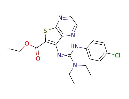 Thieno[2,3-b]pyrazine-6-carboxylic acid,  7-[[[(4-chlorophenyl)amino](diethylamino)methylene]amino]-, ethyl ester