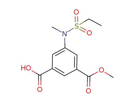 Molecular Structure of 911790-53-9 (1,3-Benzenedicarboxylic acid, 5-[(ethylsulfonyl)methylamino]-,
monomethyl ester)