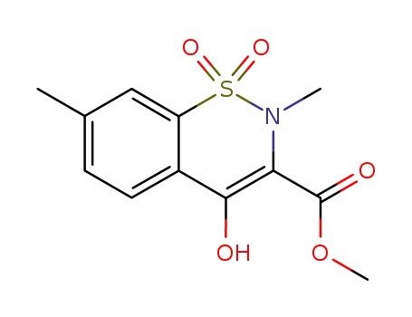Molecular Structure of 91286-75-8 (2H-1,2-Benzothiazine-3-carboxylic acid, 4-hydroxy-2,7-dimethyl-,
methyl ester, 1,1-dioxide)