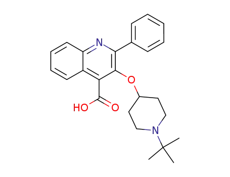 Molecular Structure of 914654-60-7 (4-Quinolinecarboxylic acid,
3-[[1-(1,1-dimethylethyl)-4-piperidinyl]oxy]-2-phenyl-)