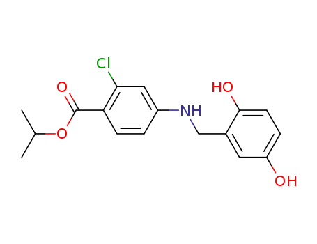 Benzoic acid, 2-chloro-4-[[(2,5-dihydroxyphenyl)methyl]amino]-,
1-methylethyl ester