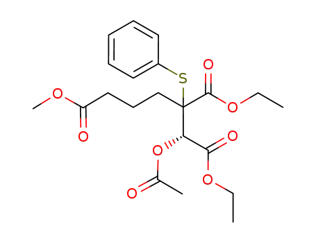 1,2,5-Pentanetricarboxylic acid, 1-(acetyloxy)-2-(phenylthio)-,
1,2-diethyl 5-methyl ester, (1S)-
