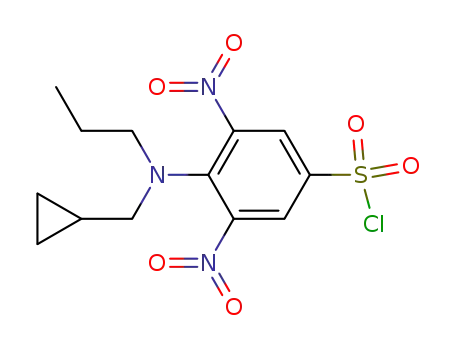 Molecular Structure of 38185-08-9 (4-(cyclopropylmethyl-propyl-amino)-3,5-dinitro-benzenesulfonyl chloride)