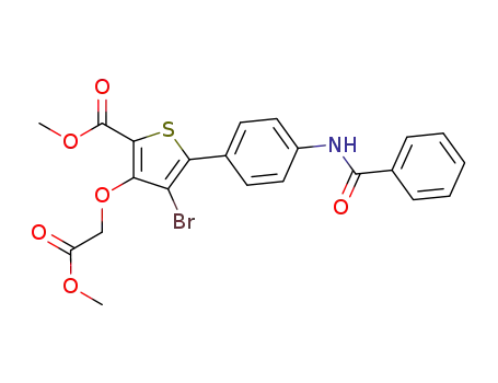 5-(4-benzoylamino-phenyl)-4-bromo-3-methoxycarbonylmethoxy-thiophene-2-carboxylic acid methyl ester