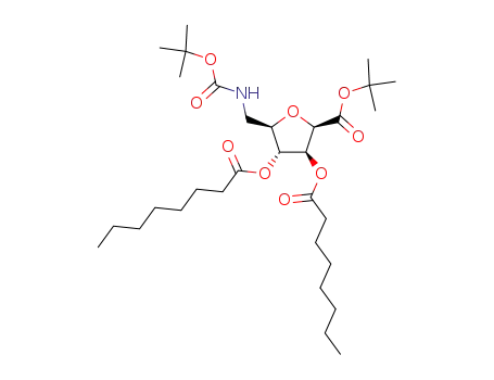 5-(<i>tert</i>-butoxycarbonylamino-methyl)-3,4-bis-octanoyloxy-tetrahydro-furan-2-carboxylic acid <i>tert</i>-butyl ester