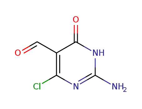 Molecular Structure of 85840-20-6 (5-Pyrimidinecarboxaldehyde, 2-amino-6-chloro-1,4-dihydro-4-oxo-)