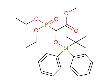 Molecular Structure of 918410-69-2 (Acetic acid,
2-(diethoxyphosphinyl)-2-[[(1,1-dimethylethyl)diphenylsilyl]oxy]-, methyl
ester)