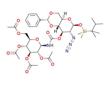 Acetic acid (2R,3R,4S,5R,6R)-4,5-diacetoxy-6-acetoxymethyl-2-{(2R,4aR,6S,7R,8R,8aS)-7-azido-6-[dimethyl-(1,1,2-trimethyl-propyl)-silanyloxy]-2-phenyl-hexahydro-pyrano[3,2-d][1,3]dioxin-8-yloxycarbonylamino}-tetrahydro-pyran-3-yl ester