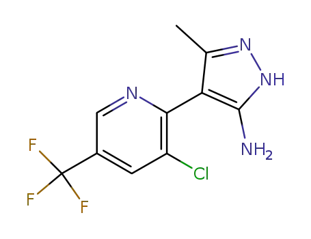 Molecular Structure of 744209-98-1 (4-(3-chloro-5-trifluoromethyl-pyridin-2-yl)-5-methyl-2<i>H</i>-pyrazol-3-ylamine)