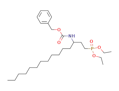 Molecular Structure of 596820-55-2 (Carbamic acid, [1-[2-(diethoxyphosphinyl)ethyl]tridecyl]-, phenylmethyl
ester)