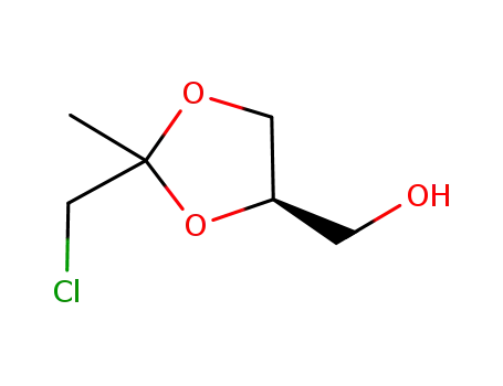 Molecular Structure of 923028-74-4 (1,3-Dioxolane-4-methanol, 2-(chloromethyl)-2-methyl-, (4R)-)