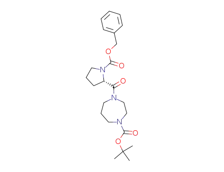 Molecular Structure of 479234-51-0 (4-(1-benzyloxycarbonyl-pyrrolidine-2-carbonyl)-[1,4]diazepane-1-carboxylic acid <i>tert</i>-butyl ester)