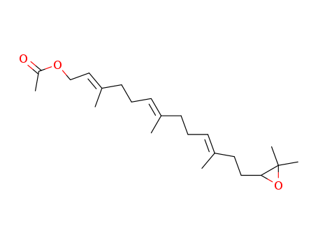 Molecular Structure of 16643-79-1 (2,6,10-Tridecatrien-1-ol, 13-(3,3-dimethyloxiranyl)-3,7,11-trimethyl-,
acetate, (2E,6E,10E)-)