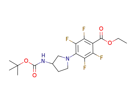 4-(3-<i>tert</i>-butoxycarbonylamino-pyrrolidin-1-yl)-2,3,5,6-tetrafluoro-benzoic acid ethyl ester