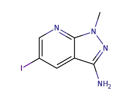 Molecular Structure of 766515-35-9 (5-IODO-1-METHYL-1H-PYRAZOLO[3,4-B] PYRIDIN-3-AMINE)