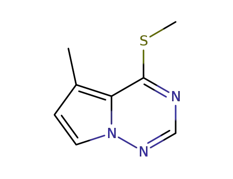 Molecular Structure of 859205-88-2 (5-methyl-4-(methylthio)pyrrolo[1,2-f][1,2,4]triazine)