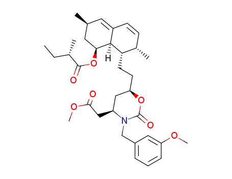 (S)-2-Methyl-butyric acid (1S,3R,7S,8S,8aR)-8-{2-[(4R,6R)-3-(3-methoxy-benzyl)-4-methoxycarbonylmethyl-2-oxo-[1,3]oxazinan-6-yl]-ethyl}-3,7-dimethyl-1,2,3,7,8,8a-hexahydro-naphthalen-1-yl ester