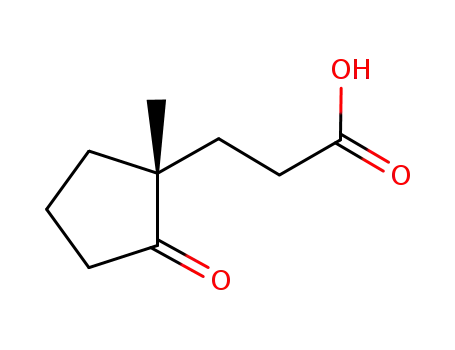 Molecular Structure of 918813-45-3 (Cyclopentanepropanoic acid, 1-methyl-2-oxo-, (1R)-)
