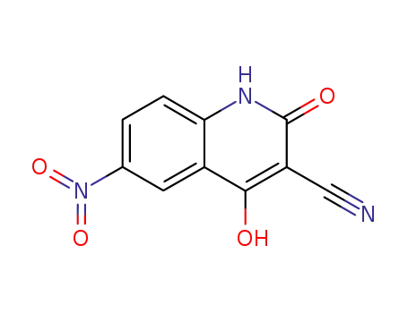 Molecular Structure of 84884-27-5 (3-Quinolinecarbonitrile, 1,2-dihydro-4-hydroxy-6-nitro-2-oxo-)