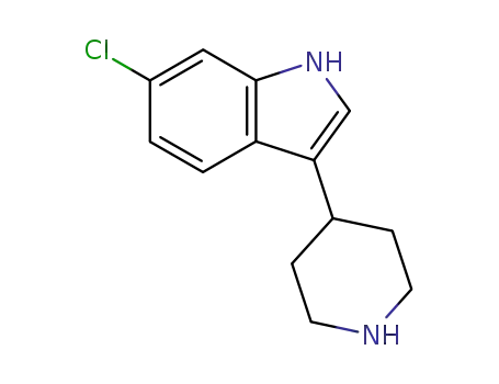 Molecular Structure of 180160-78-5 (6-CHLORO-3-PIPERIDIN-4-YL-1H-INDOLE)