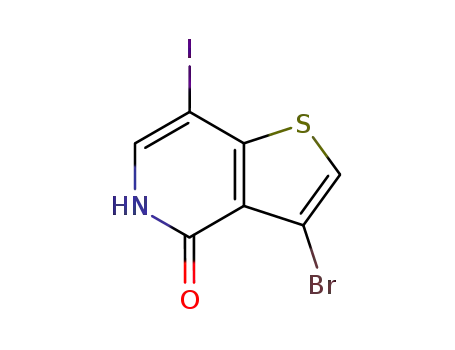 Molecular Structure of 799293-88-2 (Thieno[3,2-c]pyridin-4(5H)-one, 3-bromo-7-iodo-)