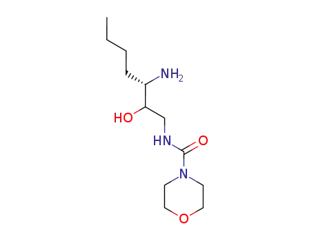 Molecular Structure of 921206-69-1 (4-Morpholinecarboxamide, N-[(3S)-3-amino-2-hydroxyheptyl]-)