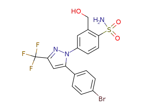4-[5-(4-bromo-phenyl)-3-trifluoromethyl-pyrazol-1-yl]-2-hydroxymethyl-benzenesulfonamide
