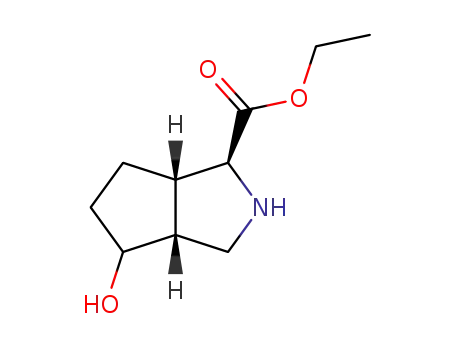 Molecular Structure of 402958-79-6 (Cyclopenta[c]pyrrole-1-carboxylic acid, octahydro-4-hydroxy-, ethyl ester, (1S,3aR,6aS)- (9CI))