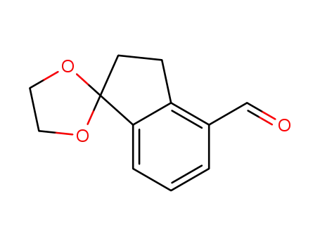 Molecular Structure of 954238-31-4 (4-FORMYL-INDAN-1-ONE 1,2-ETHANEDIOL KETAL)