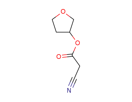Molecular Structure of 215045-41-3 (Acetic acid, cyano-, tetrahydro-3-furanyl ester (9CI))